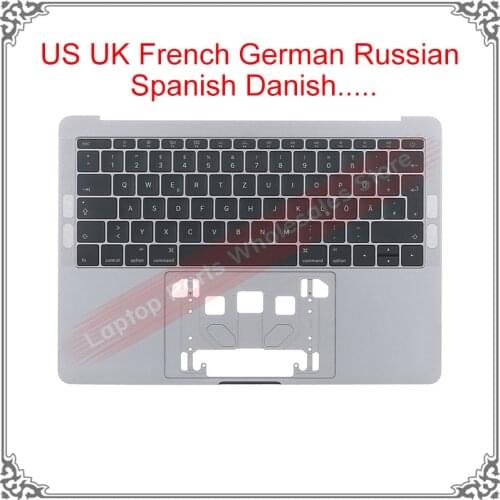Silver Grey For Macbook Pro Retina 13" A1708 Topcase with Keyboard US UK French German Russian Spanish Danish with backlight