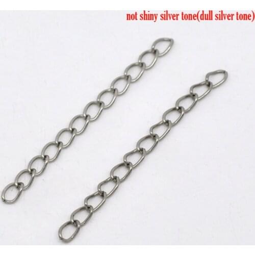 DoreenBeads 100 Silver Color Extension Chains/Tail Extender 50x3.5mm (B08237), yiwu