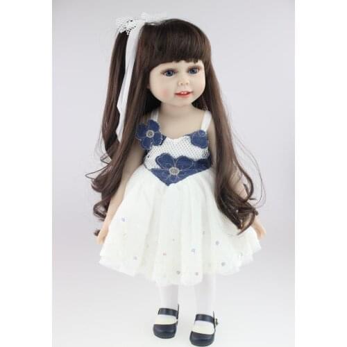 18inch Doll gifts for girls 45cm full vinyl body American Dolls baby reborn Beauty Toy princess dress up bonecas