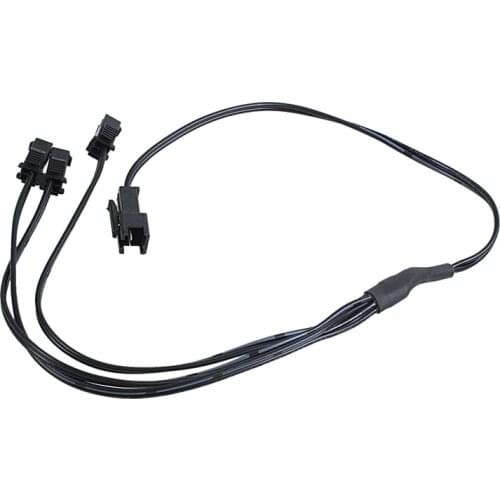 GTBL Standard 2 Pin Connector EL Wire Neon Strip Light 3 Way Splitter Cable Black