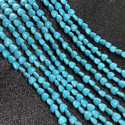 Stone Beads Turquoises Heart Shaped Loose isolation Beads Semi-Finished For jewelry making DIY necklace bracelet accessories