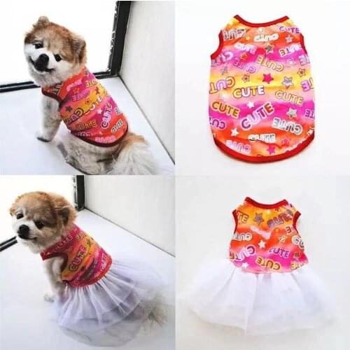 Summer Beach Couple Dog Clothes Pet Vest Chihuahua Summer Dog Clothes Pet Dog Clothes Small Dog Wedding Dress Skirt