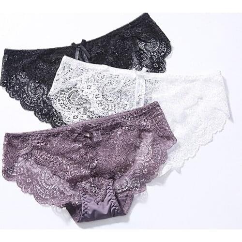 Summer Sexy Lace Panties Women Fashion Cozy Lingerie Tempting Briefs High Quality Womens Underpant Ice silk Intimates Underwear