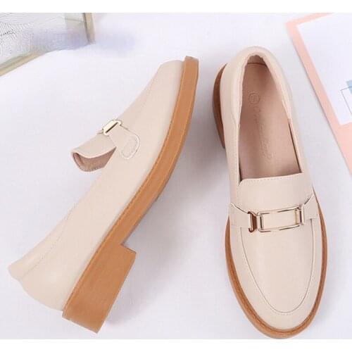 Fashion Womens Shoes Retro Loafer flat Small Leather Shoes Light-mouthed Single Shoes Slip on Shoes for Women Flat Shoes Women