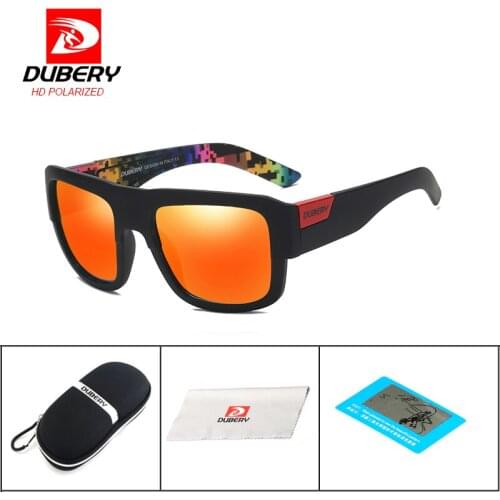 DUBERY Mens Polarized Driving Sunglasses Square Cool Fashion Brand Designer Sun Glasses Fishing Outdoor Sports Shades UV400
