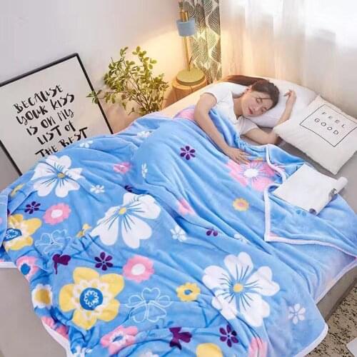 2020 Soft Warm Coral Fleece Blanket For Winter Sheet Bedspread Sofa Plaid Throw Light Thin Mechanical Wash New Flannel Blanket