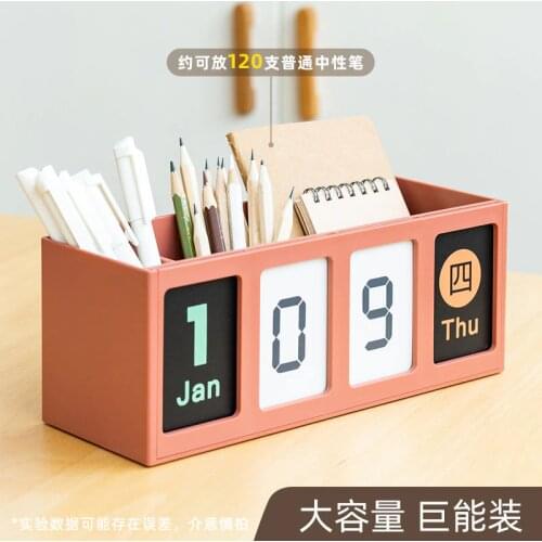 2021 New Fashion Desktop Perpetual Calendar Holder for Home Office Study Room Bedroom Desk Supplies Desk Storage