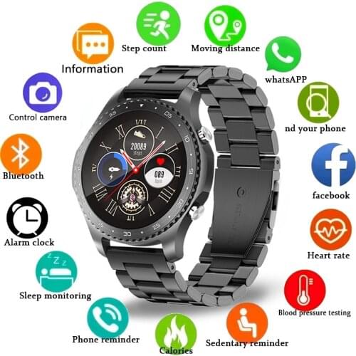 New Men Smart Watch Heart Rate Blood Pressure Body Temperature Sports Fitness Watch Luxury men Smartwatch for iOS Android Phone