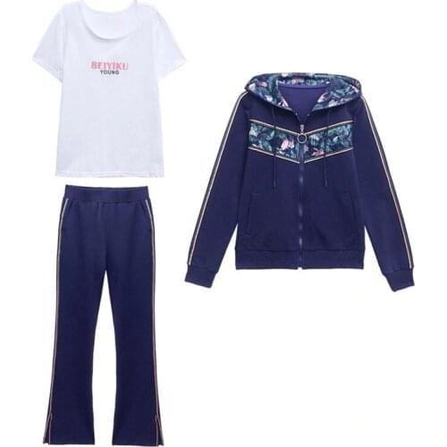 Autumn Womens tracksuit women coat+pants+hoodie 3 piece set sport suit for fitness Woman tracksuit Sportswear chandal mujer