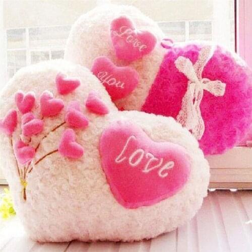 Plush Toys Roses Pillow Love Pillow Heart-Shaped Couple Cushion Sofa Cusion Valentine 's Day Creative Wedding Gift Party Decor