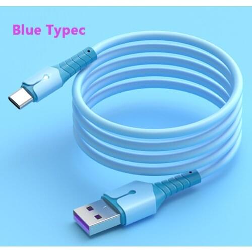 Hot USB Type C Cable For Samsung Liquid Silicone Cable USB C 5A Fast Charging For Huawei P50 Xiaomi USB-C Charger Wire
