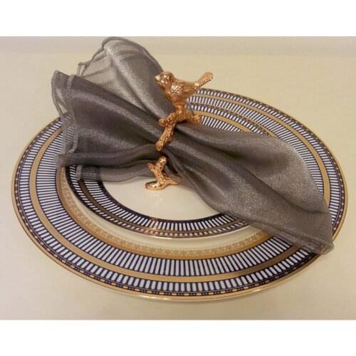 30pcs/lot Luxury High-grade Gold Bird Napkin Ring Serviette Holder Design Club Hotel Restaurant Dining Table Decoration ZA3646