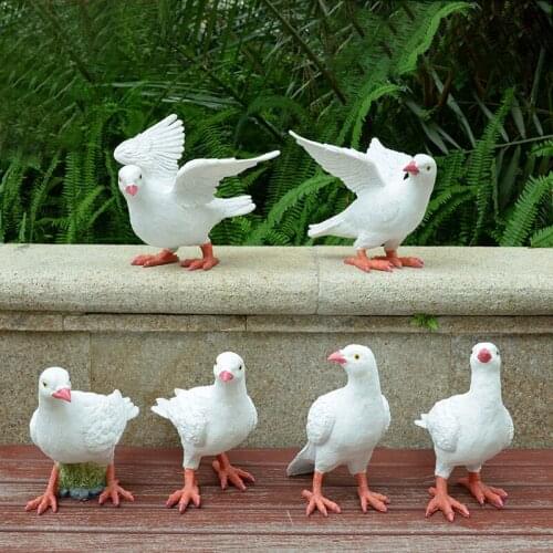 Nordic Resin Simulation Animal Cute Pigeon Sculpture Decoration Garden Hotel Garden Gardening Home Decor Ornaments