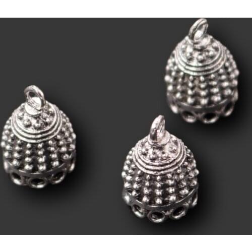 10pcs Silver Plated 3D Burma Buddha Pagoda Connectors Earrings Bracelet Tassel Hat Supplies DIY Charms For Jewelry Crafts Making