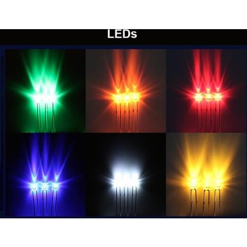 1.8mm 3mm 234mm LEDs Red Blue White Transparent for Cherry MX Switches of Mechanical Keyboards