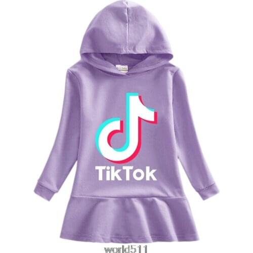 Tik Tok Spring Autumn Girls Hoodies Children Christmas Dress Long Sleeve Coat Baby Costume Party Sweatshirts Clothing