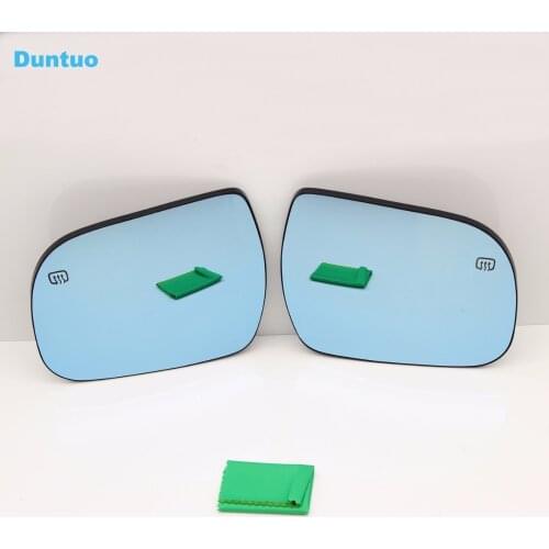 Blue Wing Mirror Glass With Base-Heated Car Angle Wide Glare Proof Mirror For Toyota Sienna 2010-2018