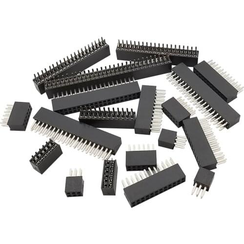 10Pcs 1.27mm Double Row Female Pin Header Connector 2*3/4/5/6/7/8/10/15/20/25/30/40/50 Pin Straight Pin Socket PCB Board Strip
