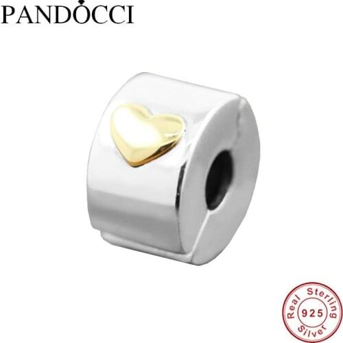 2017 Spring Classic Heart Beads Fits Original Bracelets 100% 925 Sterling Silver Clip Stopper Charm Bead DIY Jewelry Finding