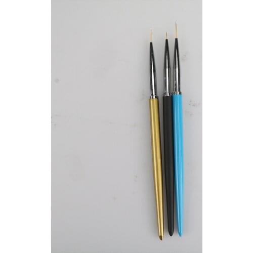5.5cm/9cm/11cm 3pcs/set Nail Art Liner Painting Pen 3D Tips DIY Metal UV Gel Brushes Drawing Kit Flower Line Manicure Tool Set