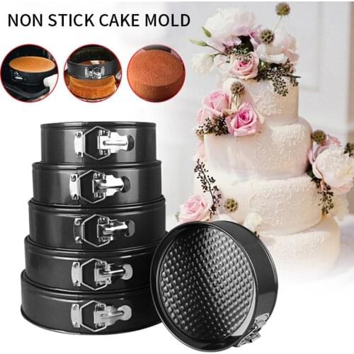 Non-Stick Metal Baking Mold Carbon Steel Round Cake Tray Baking Tool Detachable Baking Pan Cake Supplies Kitchen Tools