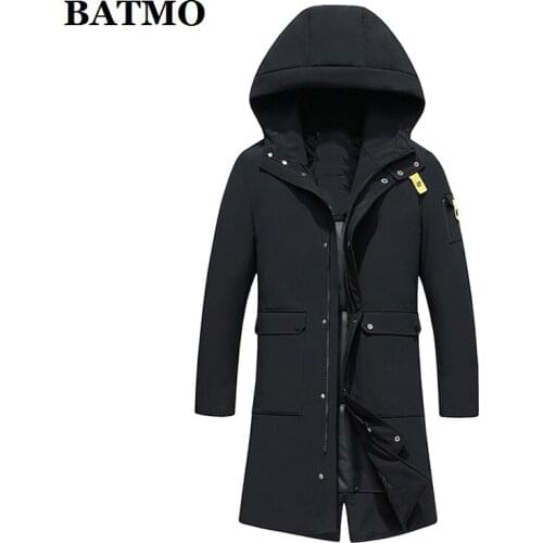 BATMO 2019 new arrival winter 90% white duck down hooded jackets men,mens winter warm hooded jackets,plus-size YR8047