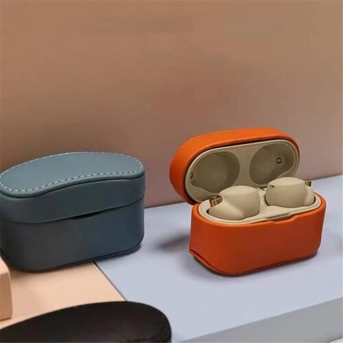 Headset Case For Sony WF-1000xm4 Wireless Headset Portable Leather Case Protective Sleeve Pouch Cover Shell Bag