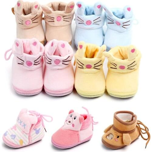 Baby Shoes for Newborns Infant Soft Soled Footwear Walking Shoes Winter Toddler Keep Warm Print First Walkers Shoes for Babies
