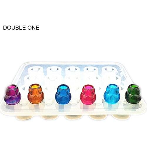 Double One Silicone Mold Gourd Cabochon Beads with Hole Mould For Resin Jewelry Making DIY Craft