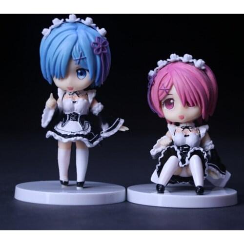 Anime Re:Life in a different world from zero Figure Toys Rem And Lahm Cute PVC Action Figures Model Collection toys gift