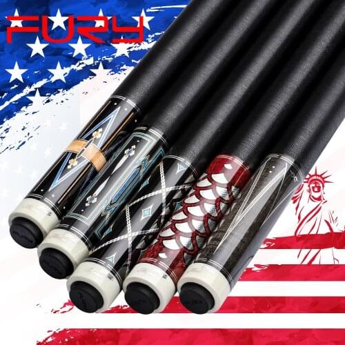 FURY 13mm Tip Pool Cue Billiard Cues Half Technology Shaft Professional Cue Shaft High Quality Water Gauge Butts Taco Billiards