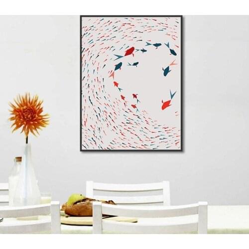 Chinese Style Canvas Painting Vintage Koi Fish Animals Posters Print Wall Art Picture For Bedroom Home Wall Decoration