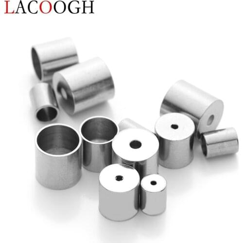 10pcs/lot Stainless Steel Tassel Leather Cord End Crimp Caps 3 5 6mm End Tip Cap Connectors DIY Necklace Jewelry Making Findings