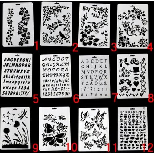 2pc Theme Lace Ruler Stencils For Painting Wall Scrapbooking Photo Album Embossing Stencil Graffiti Drawing Board
