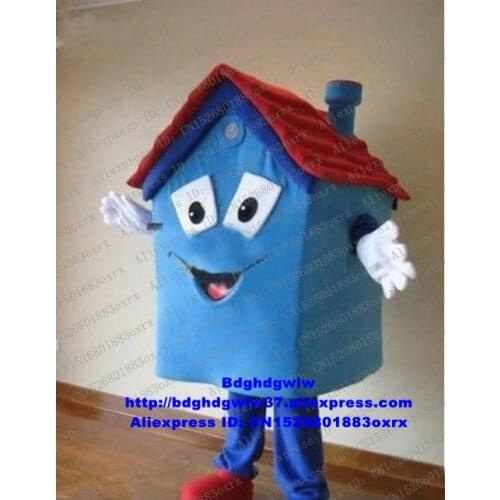 Blue House Mascot Costume Adult Cartoon Character Outfit Parent-child Activities Affection Expression CX4047 Free Shipping