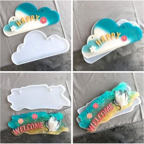 Crystal Epoxy Resin Mold Doorplate Door Signs Casting Silicone Mould DIY Plate Hanging Tags Crafts Making Tools
