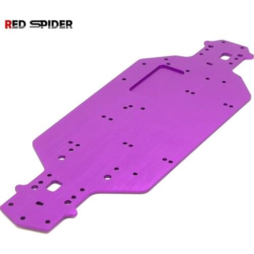 HSP 03001 03602 Aluminum Alloy Metal Chassis M Thickness 1/10 Upgrade Parts for Flying Fish 94103 94123,Black