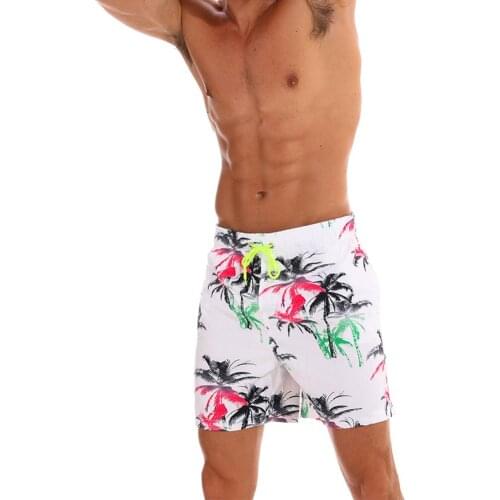 Mens Beach Shorts Quick Dry Print Quarters Swim Trunk Breathable Waterproof Casual Daily Swimming Surf Pants