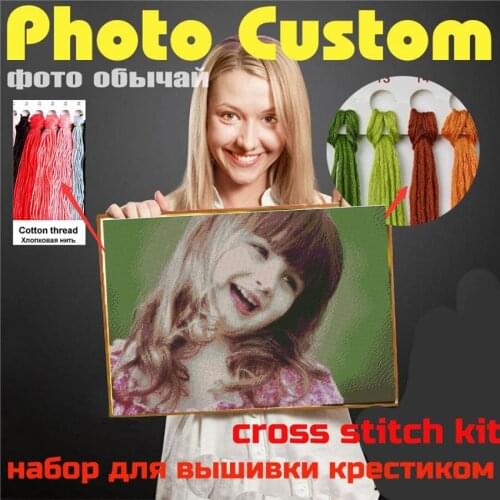 Custom Photo Cross Stitch Embroidery Kit Make Your Own photo DIY embroidery Full Cross Stitch kit Cross-Stitch Set Embroidery