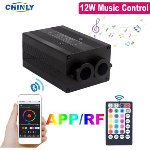 NEW Bluetooth APP Control Fiber Optic Light Engine Twinkle Effect 12W Musical Jump Ceiling Star Light Device