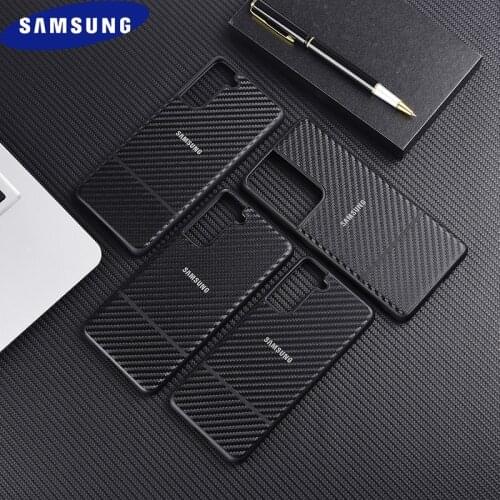 Origianl Samsung Carbon Fibre Phone Case For Galaxy S21 S20 Ultra Plus S21 FE Note 20 Anti-Fall Hard Full Protective Phone Shell