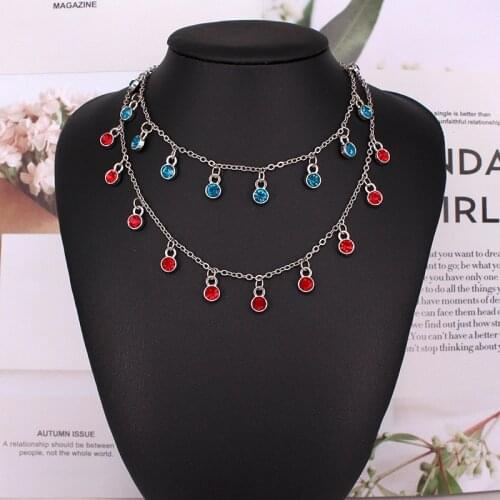 Fashion Colorful Crystal Clavicle Choker Necklaces for Women Handmade Chains Necklace Jewelry Wholesale M15