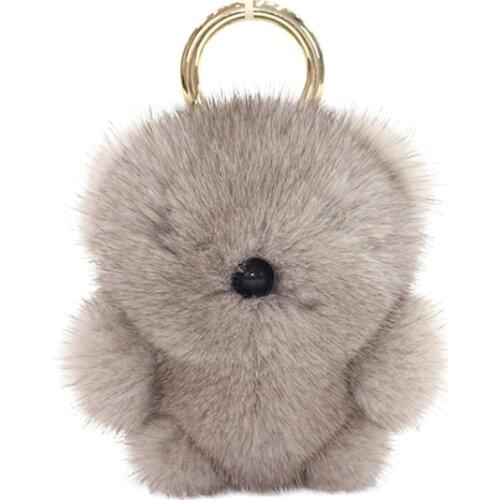 Plush Mink Fur Bag-Hang Pendant Car-Charm-Accessories Fashion Sweet Fluffy Pompon Keychain Women Gift