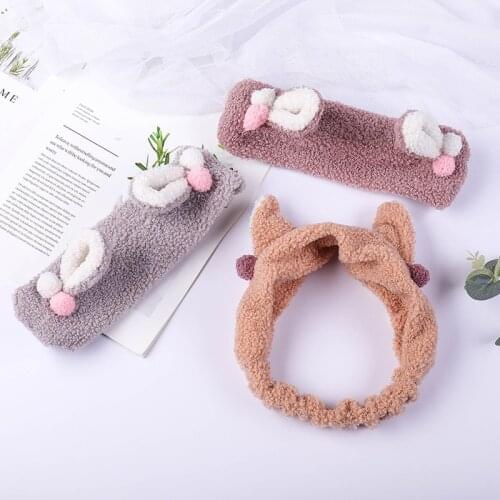 Version of the Spring Cashmere Teddy Cat Ears headband Washing makeup hair band girls hair accessories for women Hairbands