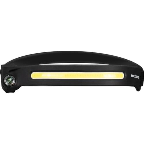 ROCKBROS Waved Induction COB Headlight Outdoor Cycling Light USB Rechargeable Night Running Light LED Full Vision Headlight