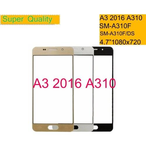 10Pcs/lot For Samsung Galaxy A3 2016 A310 SM-A310F SM-A310F/DS Touch Screen Front Glass Panel TouchScreen Outer Glass Lens