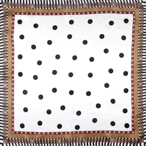 Natural Silk Scarf Women Bandana Female Dot Hair Scarf for Women Silk Headband Fashion Print Womens Square Silk Face Mask Scarf