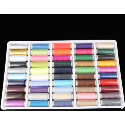 Sewing Thread 50 Colors Includes Gold&Silver Embroidery Thread High Quality Sewing Machine and Hand Sewing Supplies