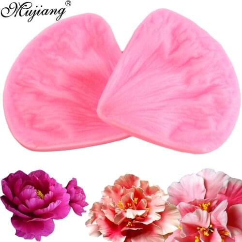 3D Peony Flower Petals Silicone Mold Relief Fondant Cake Decorating Tools Chocolate Gumpaste Candy Clay Moulds Cupcake Baking