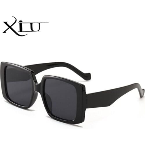 XIU men vintage orange sunglasses women square female big frame fashion sun glasses uv400 brown male korean style oculos de sol